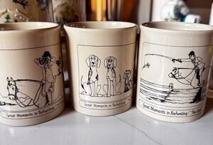 Vintage Jean Bowman Foxhunting Mug Set 3 The Moore Collection Equestrian Horse